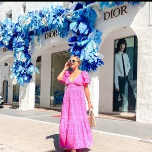 Zara ❤️Blogger’s Favorite Pink Openwork Embroidered Dress